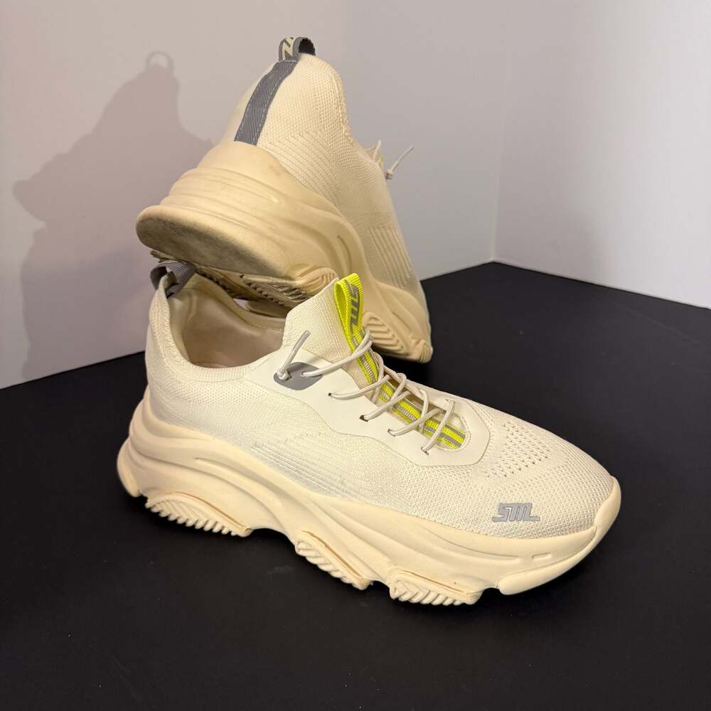 Steve Madden Vault Bone‎ Knit Chunky Platform Sneakers Size 9